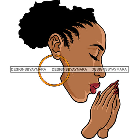 Afro Woman Praying God Lord Africa Continent Shape Prayers Hands Pray Religion Holy Worship Hope Faith Spiritual PNG JPG Cutting Designs