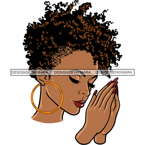 Melanin Woman Praying God Lord Prayers Hands Pray Religion Holy Worship Hope Faith Spiritual PNG JPG Cutting Designs