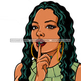 Black Woman Long Hair In Green JPG PNG  Clipart Cricut Silhouette Cut Cutting
