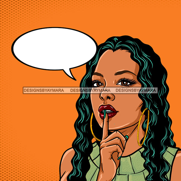 Black Woman Long Hair In Green Conversation Bubble Orange Background JPG PNG  Clipart Cricut Silhouette Cut Cutting