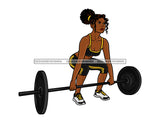 Black Woman In Workout Outfit Lifting Weights   JPG PNG  Clipart Cricut Silhouette Cut Cutting