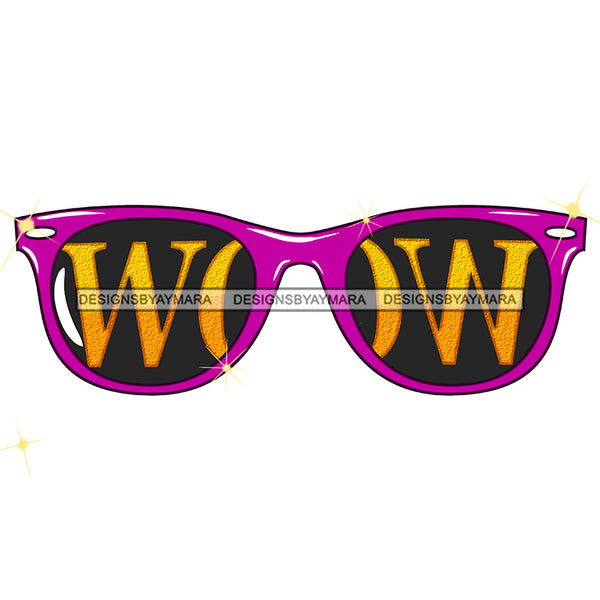 Purple WOW Sunglasses Only JPG PNG  Clipart Cricut Silhouette Cut Cutting