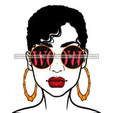Diva With Short Hair Wearing Gold Round WOW Sunglasses JPG PNG  Clipart Cricut Silhouette Cut Cutting