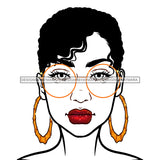 Diva With Short Hair Wearing Gold Round  Sunglasses JPG PNG  Clipart Cricut Silhouette Cut Cutting