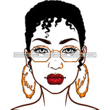 Short Haired Diva In Gold Glasses Gold Love Hoops JPG PNG  Clipart Cricut Silhouette Cut Cutting