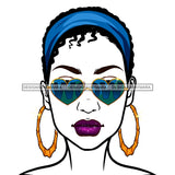 Diva Wearing Heart Shaped WOW In Blue Sunglasses And Blue Headwrap JPG PNG  Clipart Cricut Silhouette Cut Cutting