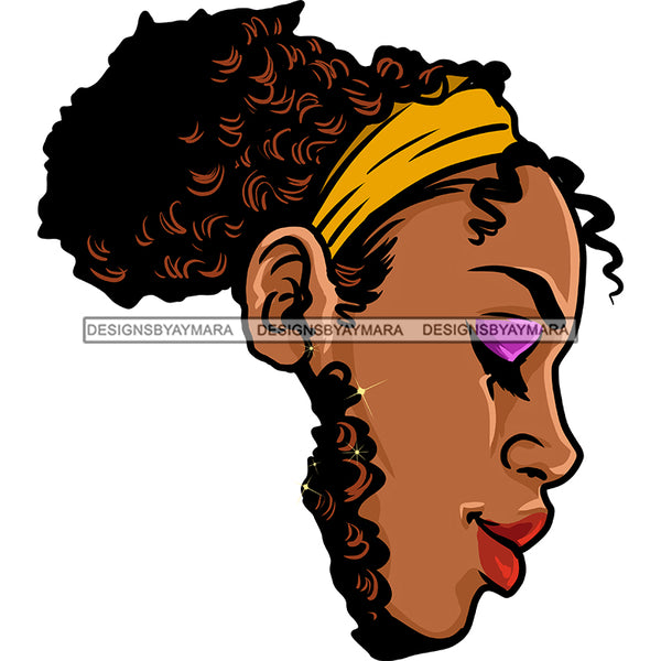 Africa Shaped Black Woman Face With Yellow Headwrap  JPG PNG  Clipart Cricut Silhouette Cut Cutting
