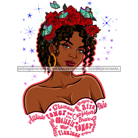 Black Queen With Red Roses Headband In White Gown With Words  JPG PNG  Clipart Cricut Silhouette Cut Cutting