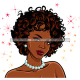 Black Queen Curly Hair And Pearls  JPG PNG  Clipart Cricut Silhouette Cut Cutting