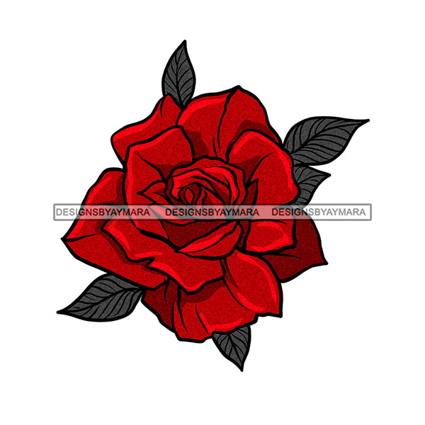 Pretty Red Rose Only  JPG PNG  Clipart Cricut Silhouette Cut Cutting