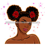 Brown Skin Queen Pretty Red Roses JPG PNG  Clipart Cricut Silhouette Cut Cutting