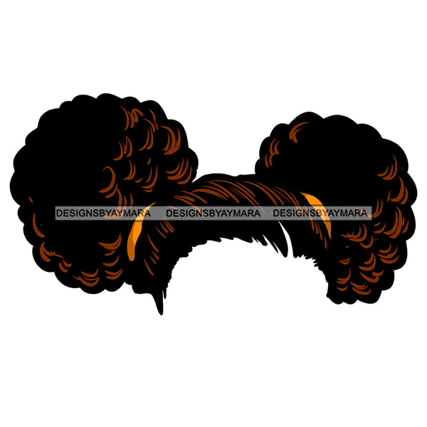Two Brown Buns Hair Only JPG PNG  Clipart Cricut Silhouette Cut Cutting