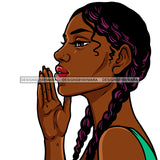 Black Woman With Long Braids  JPG PNG  Clipart Cricut Silhouette Cut Cutting