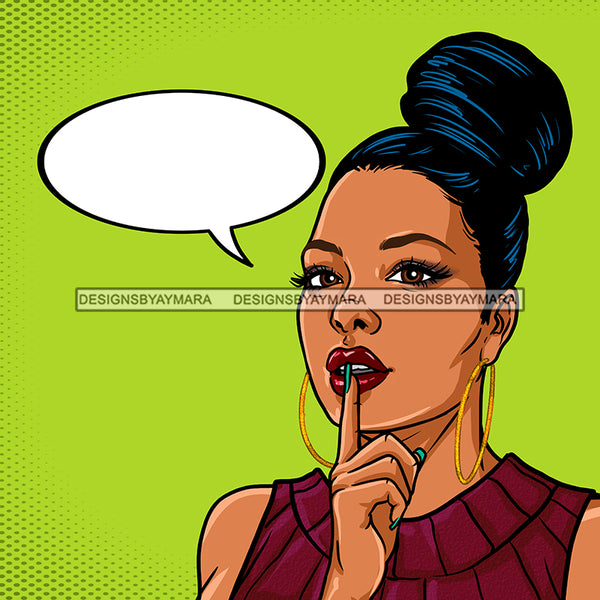 Black Woman Hair In Bun In Burgundy Conversation Bubble Green Background JPG PNG  Clipart Cricut Silhouette Cut Cutting