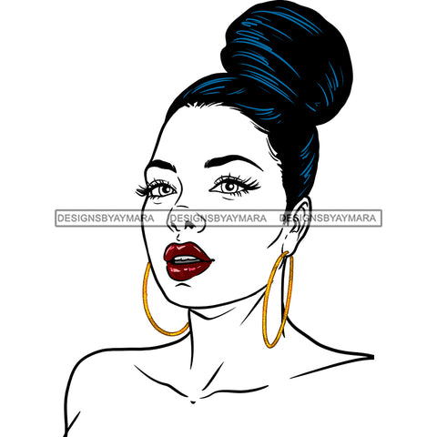 Black Woman Hair In Bun Silhouette JPG PNG  Clipart Cricut Silhouette Cut Cutting