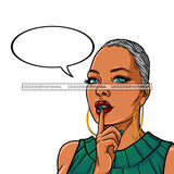 Black Woman Short Gray Hair With Conversation Bubble JPG PNG  Clipart Cricut Silhouette Cut Cutting