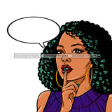 Black Woman Curly Hair With Conversation Bubble Purple Dress JPG PNG  Clipart Cricut Silhouette Cut Cutting