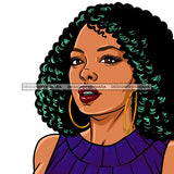 Black Woman Curly Hair Purple Dress  JPG PNG  Clipart Cricut Silhouette Cut Cutting