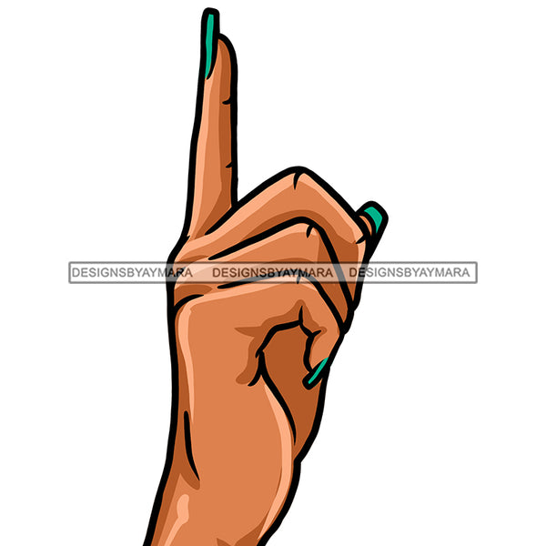 Pointing Finger Green Fingernails JPG PNG  Clipart Cricut Silhouette Cut Cutting