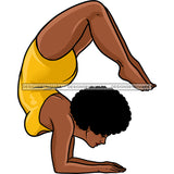 Black Woman Working Out In Yellow Outfit JPG PNG  Clipart Cricut Silhouette Cut Cutting