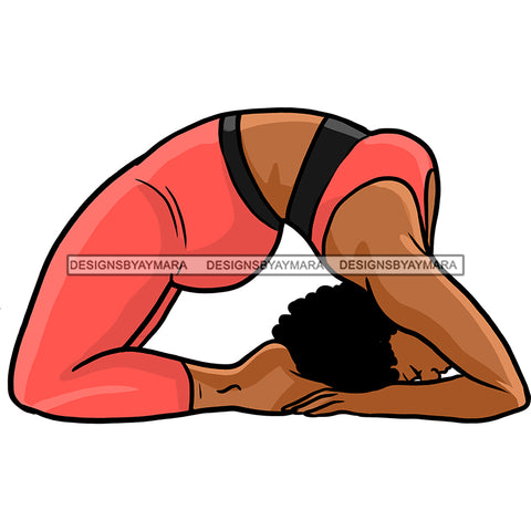 Black Woman Working Out In Pink Outfit JPG PNG  Clipart Cricut Silhouette Cut Cutting