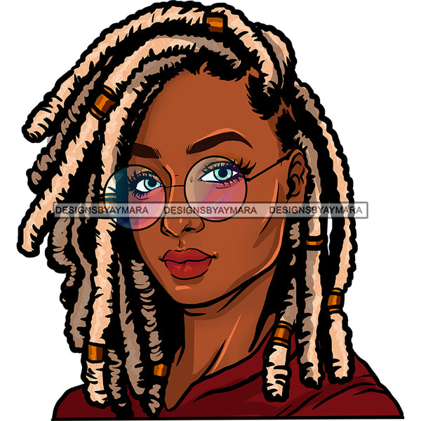 Blonde Locs Dreads Sista Locs  On Brown Skin Woman JPG PNG  Clipart Cricut Silhouette Cut Cutting