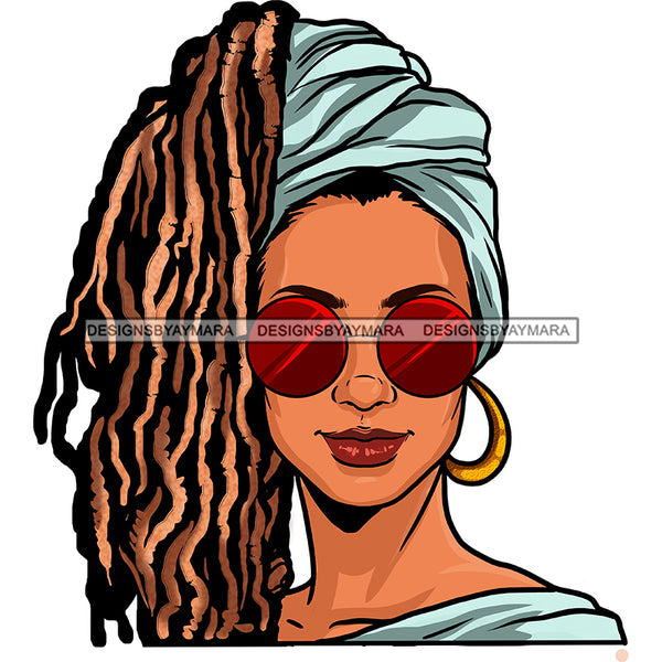 Brown And Blonde Locs Dreads Sista Locs Light Blue Headwrap On Brown Skin Woman JPG PNG  Clipart Cricut Silhouette Cut Cutting