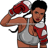 Black Woman Boxer Boxing In Gray JPG PNG  Clipart Cricut Silhouette Cut Cutting