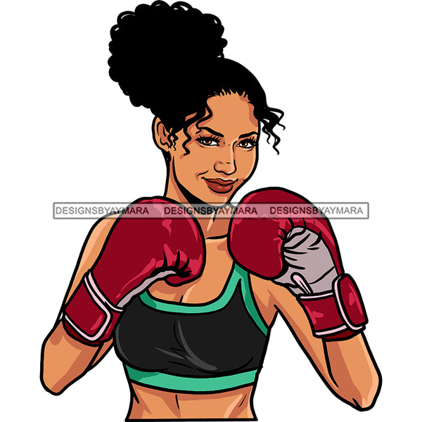 Black Woman Boxer Boxing In Green And Black With Red Gloves JPG PNG  Clipart Cricut Silhouette Cut Cutting