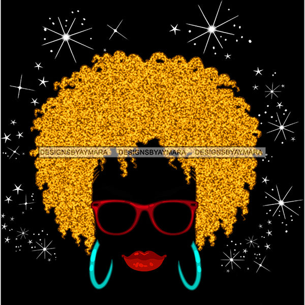 Black Silhouette Woman Gold Glittery Red Sunglasses Red Lips JPG PNG  Clipart Cricut Silhouette Cut Cutting