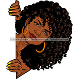 Peek A Boo Black Woman Curly Hair JPG PNG  Clipart Cricut Silhouette Cut Cutting