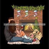 Couple Fireplace Dog Stockings Wine JPG PNG  Clipart Cricut Silhouette Cut Cutting