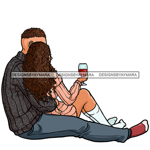 Couple With Wine JPG PNG  Clipart Cricut Silhouette Cut Cutting