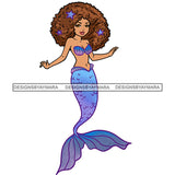 Black Afro Mermaid Purple And  Big Afro Hair JPG PNG  Clipart Cricut Silhouette Cut Cutting