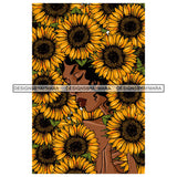 Sunflower Woman Melanin Nubian Flower Nature Peace Love SVG PNG JPG Cut Files For Silhouette Cricut and More!