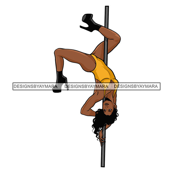 Pole Dancer Woman Stripteases Exotic Dancer Fitness Sexy Melanin SVG PNG JPG Cut Files For Silhouette Cricut and More!