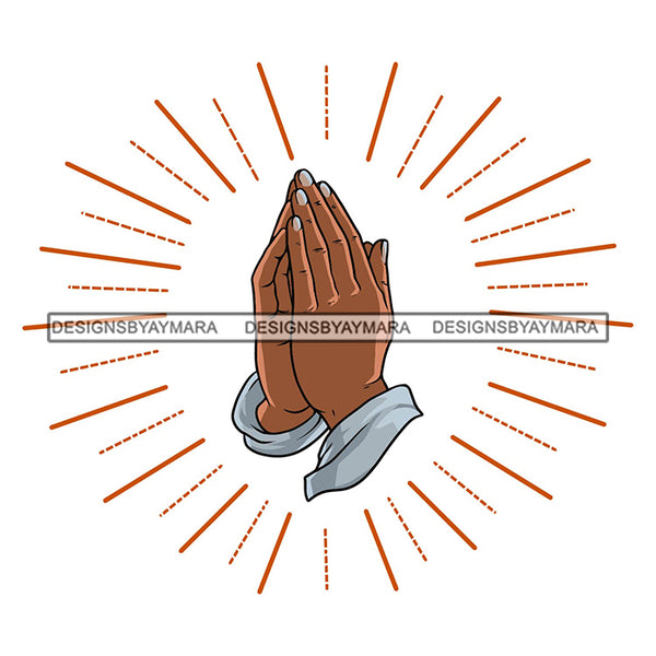 Hand Praying Faith Believe Religion Asking God Sunburst SVG PNG JPG Cut Files For Silhouette Cricut and More!