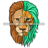 Lion Head Power Wild Animal Danger Mammal Safari Nature SVG PNG JPG Cut Files For Silhouette Cricut and More!