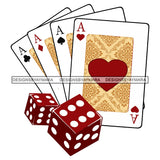 Casino Card A Heart Spade Diamond Club Games Dice Entertainment SVG PNG JPG Cut Files For Silhouette Cricut and More!