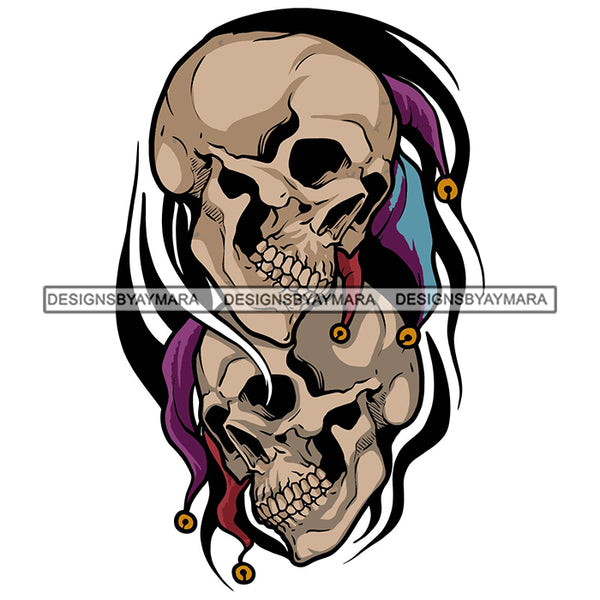 Skull Head Jocker Skeleton Death Tattoo Ideas SVG PNG JPG Cut Files For Silhouette Cricut and More!