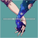 Universe Hands Holding Love Protect The Planet Space Sky God Creation SVG PNG JPG Cut Files For Silhouette Cricut and More!