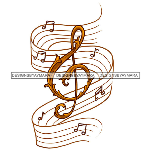 Music Notes Lyrics Love Instrument Melody SVG PNG JPG Cut Files For Silhouette Cricut and More!