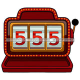 Casino Slots Machine Triple 5 Entertainment SVG PNG JPG Cut Files For Silhouette Cricut and More!