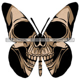 Skull Butterfly Skeleton Death Wings Insect Flying SVG PNG JPG Cut Files For Silhouette Cricut and More!