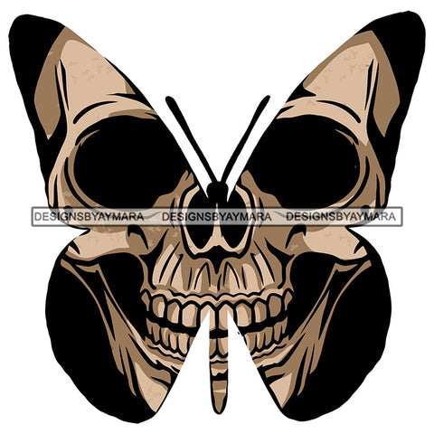 Skull Butterfly Skeleton Death Wings Insect Flying SVG PNG JPG Cut Files For Silhouette Cricut and More!