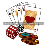 Casino Card A Heart Spade Diamond Club Games Dice Entertainment Business Chips Money Gambler Gambling SVG PNG JPG Cut Files For Silhouette Cricut and More!