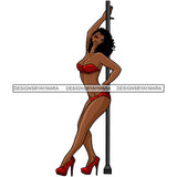 Exotic Dancer Pole Dancer Exercise Fitness Melanin Woman Dancing Sexy Woman SVG PNG JPG Cut Files For Silhouette Cricut and More!