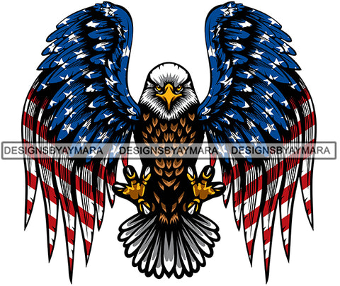 American Eagle Bird Wings Flying Freedom USA SVG PNG JPG Cut Files For Silhouette Cricut and More!