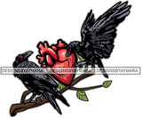 Ravens Raven Dead Death Eating Heart Crow Black Feather SVG PNG JPG Cut Files For Silhouette Cricut and More!