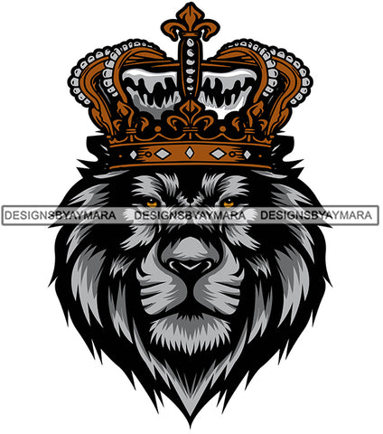 Lion King Kingdom Crown Wild Animal Power Danger Mammal Wildlife SVG PNG JPG Cut Files For Silhouette Cricut and More!